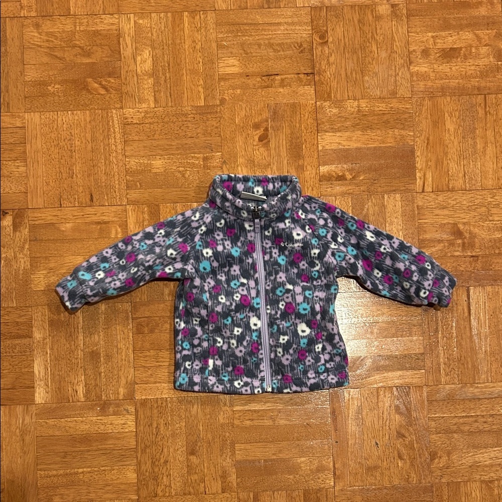 Columbia Kids Jacket - Gray with Multicolor Floral. Size 6-12 months
